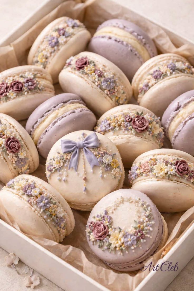 Macarons floraux couture